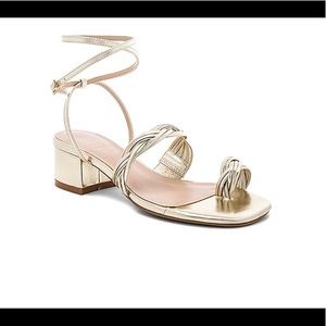 Raye Pale Gold Ankle Wrap Sandals Sz 7.5